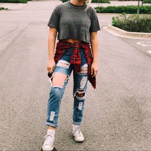 Project Social T / Urban Outfitters Grey Crop Tee